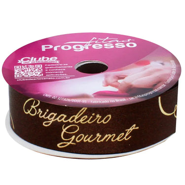 Fita de Cetim Brigadeiro Gourmet - Marrom 22mmx10m
